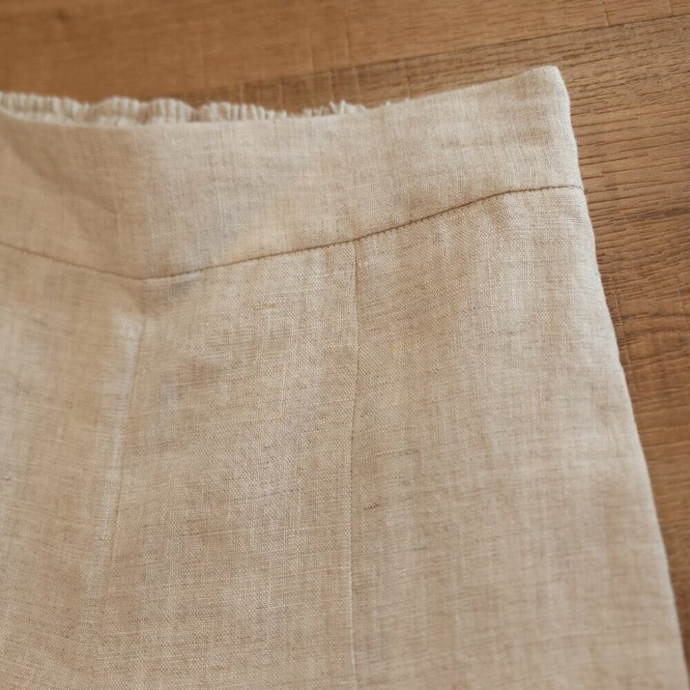 Mondern Sunday the Label Wide Leg 100% Linen Pant In natural Minimalist S XS - Picture 10 of 11